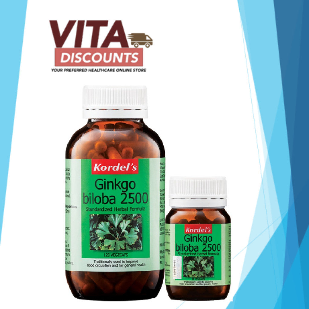 Kordel's Ginkgo Biloba 2500 Vcaps (120 + 30's) [Exp 11/2027]
