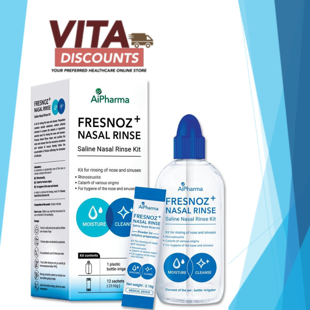 Aipharma Fresnoz+ Nasal Rinse Starter Kit Bottle + (12 Sacs x 2.16g)