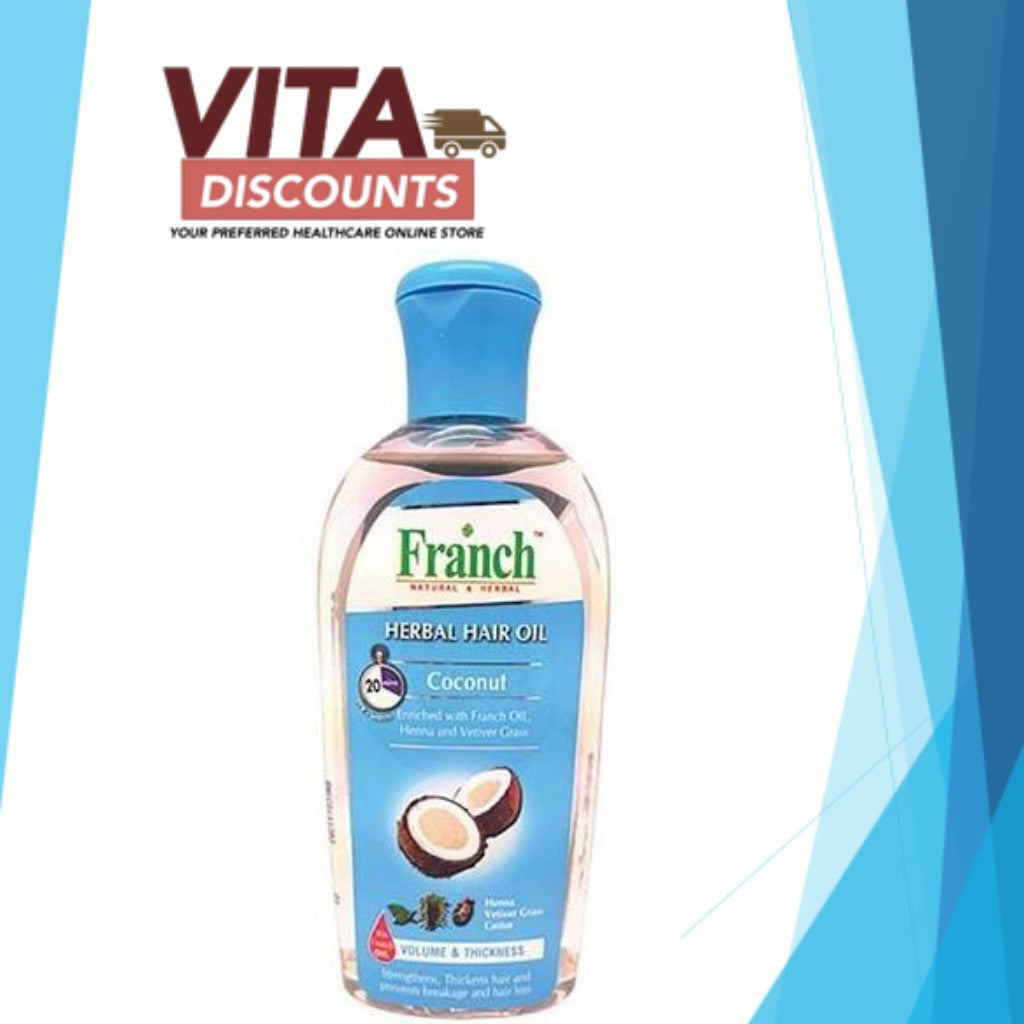 Franch Herbal Hair Oil - Amla/Coconut/Aloe Vera/Almond (100ml/200ml) [Exp 02/2027]