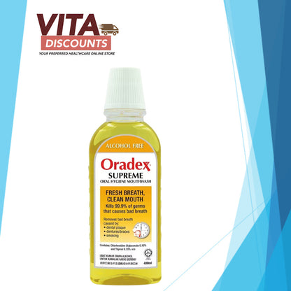 Oradex Supreme Oral Hygiene Mouthwash (400ml) [Exp 11/2027]