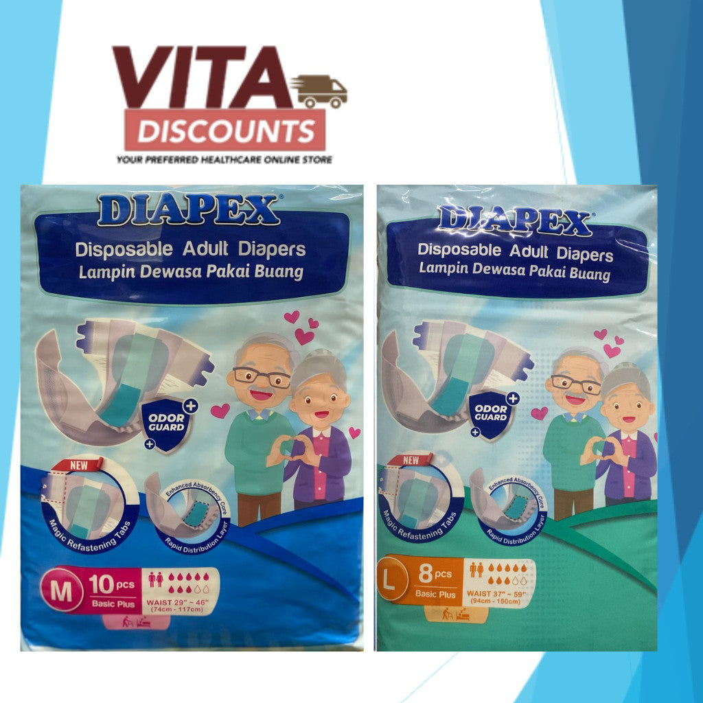 Diapex Basic Plus Adult Diapers M10/L8