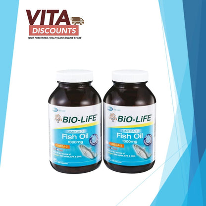 Bio-Life Omega-3 Fish Oil 1000mg Caps (200's x 1/2 Pack) [Exp 02/2027]