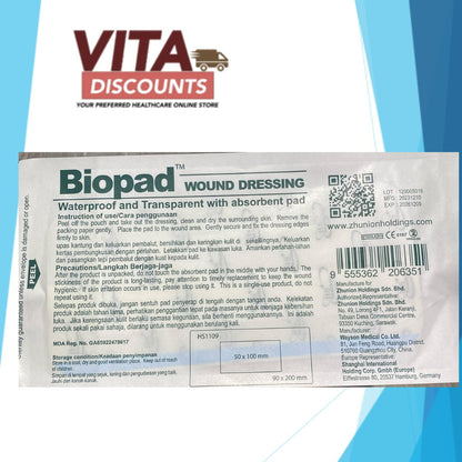 Biopad Wound Dressing (5/6/9 x 7/10/15/20/25cm x 1's)