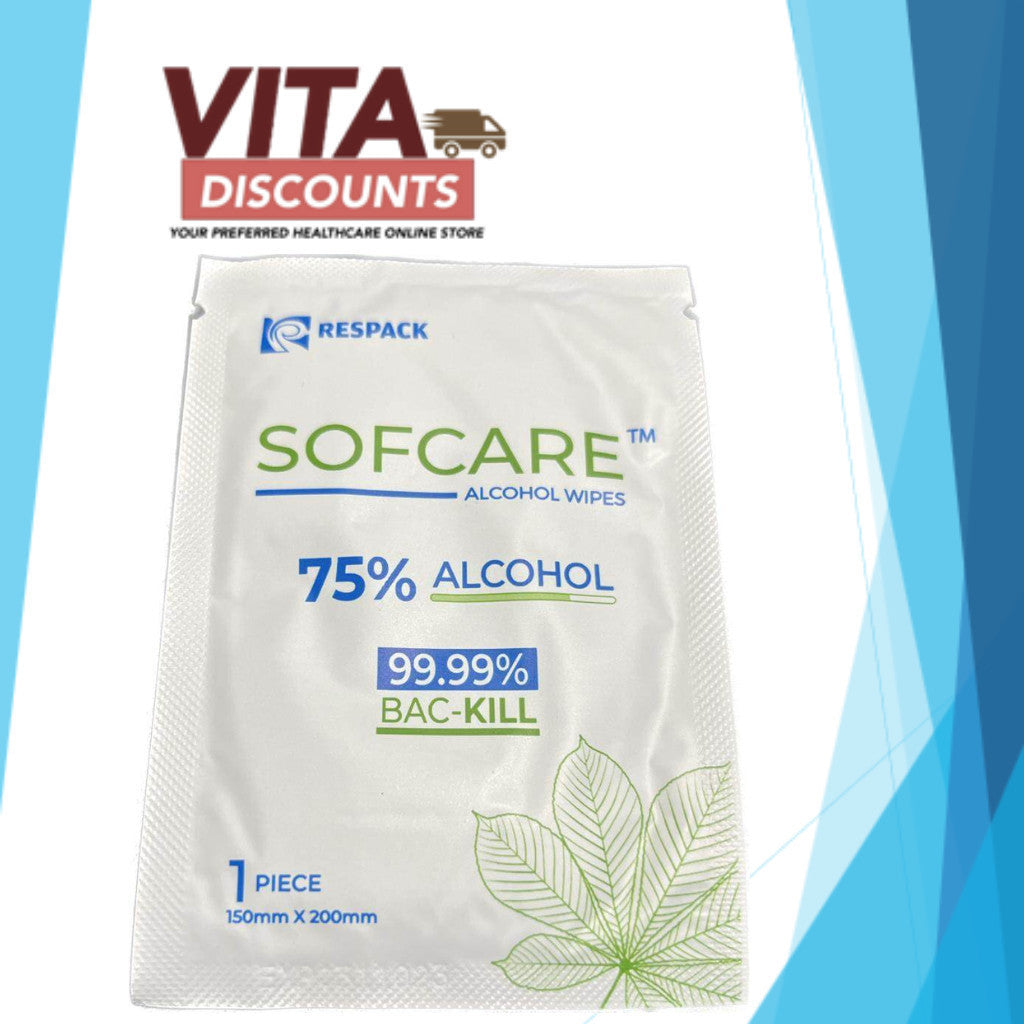 Respack Sofcare Alcohol Wipes 75% Alc Individually Packed One Small Pack (1's)