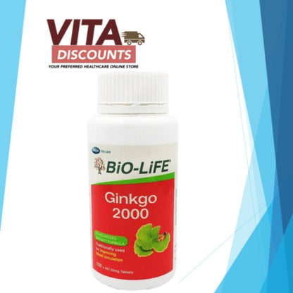 Rtc - Bio-Life Ginkgo 2000 Tabs Single Big Bottle (100's) [Exp 09/2025]