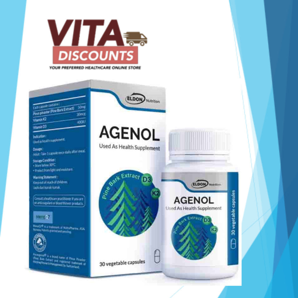 Eldon Nutrition Agenol Vcaps (30's) [Exp 07/2027]  [Extra 2 Gift]