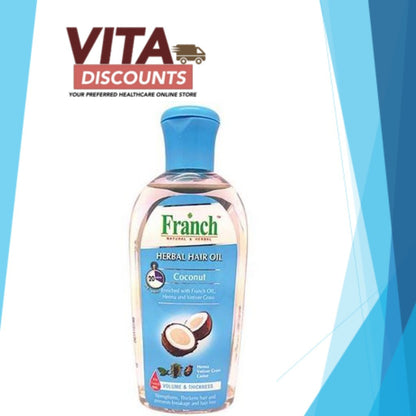 Franch Herbal Hair Oil - Amla/Coconut/Aloe Vera/Almond (100ml/200ml) [Exp 02/2027]