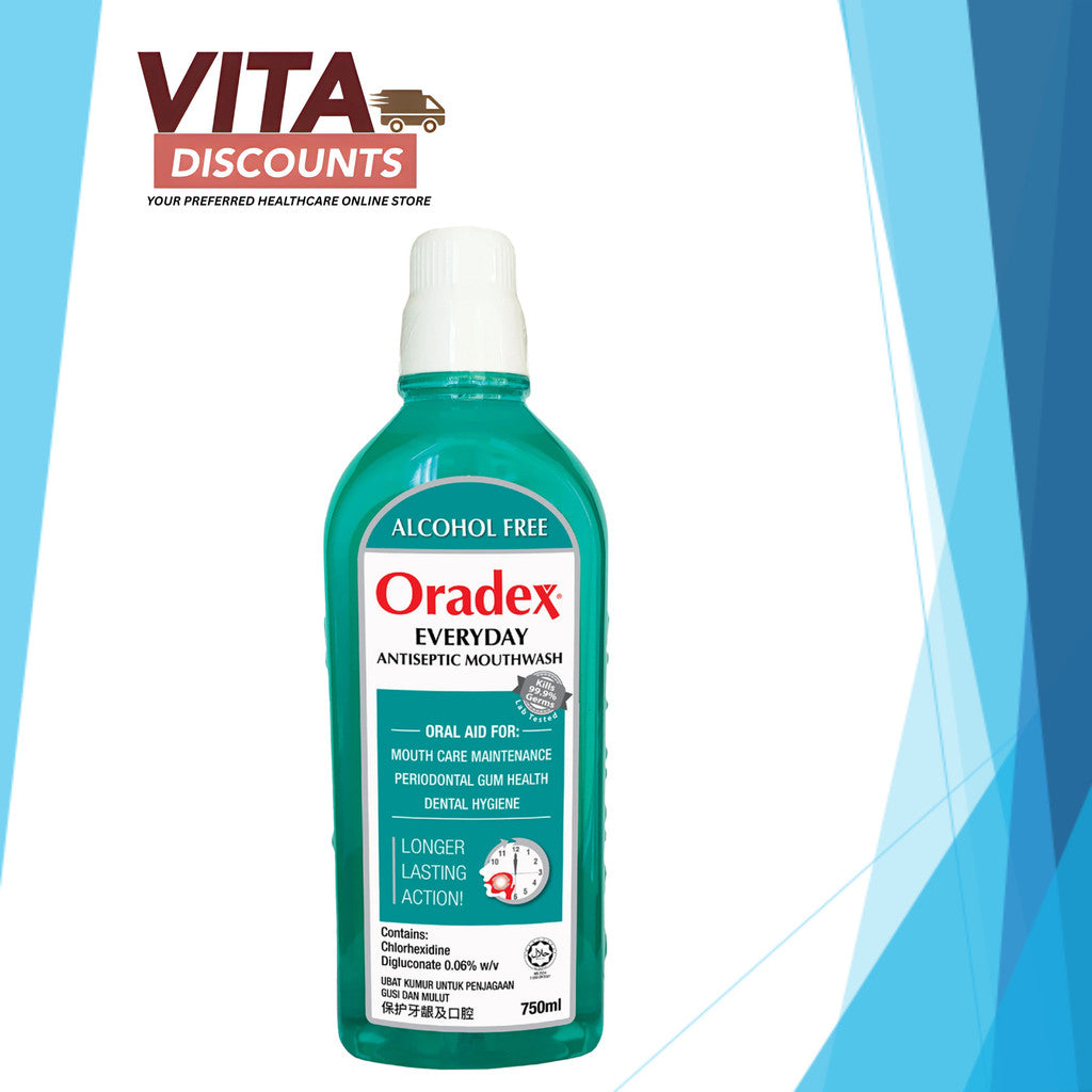 Oradex Everyday Antiseptic Mouthwash (750ml) [Exp 07/2027]