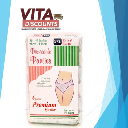 Pan-Mate Disposable Briefs/Panties - Size M/L/XL/XXL (6's)