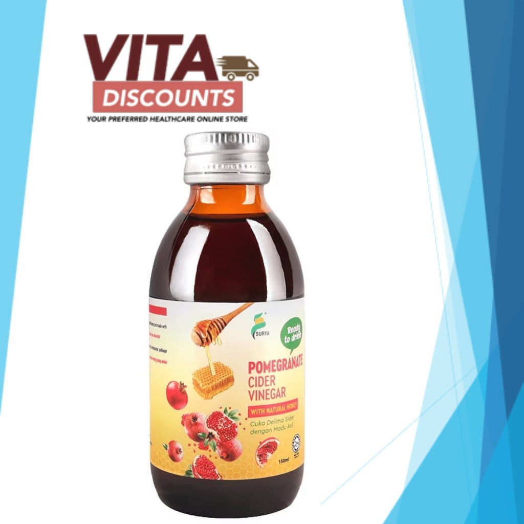 Surya Cider Vinegar With Natural Honey Small Bottle - Apple/Guava/Pomegranate (150ml)