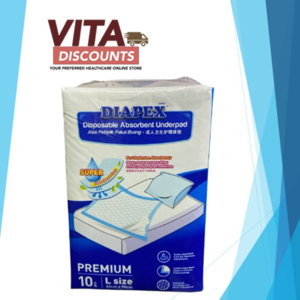 Diapex Disposable Absorbent Underpad (60 x 90cm x 10's)