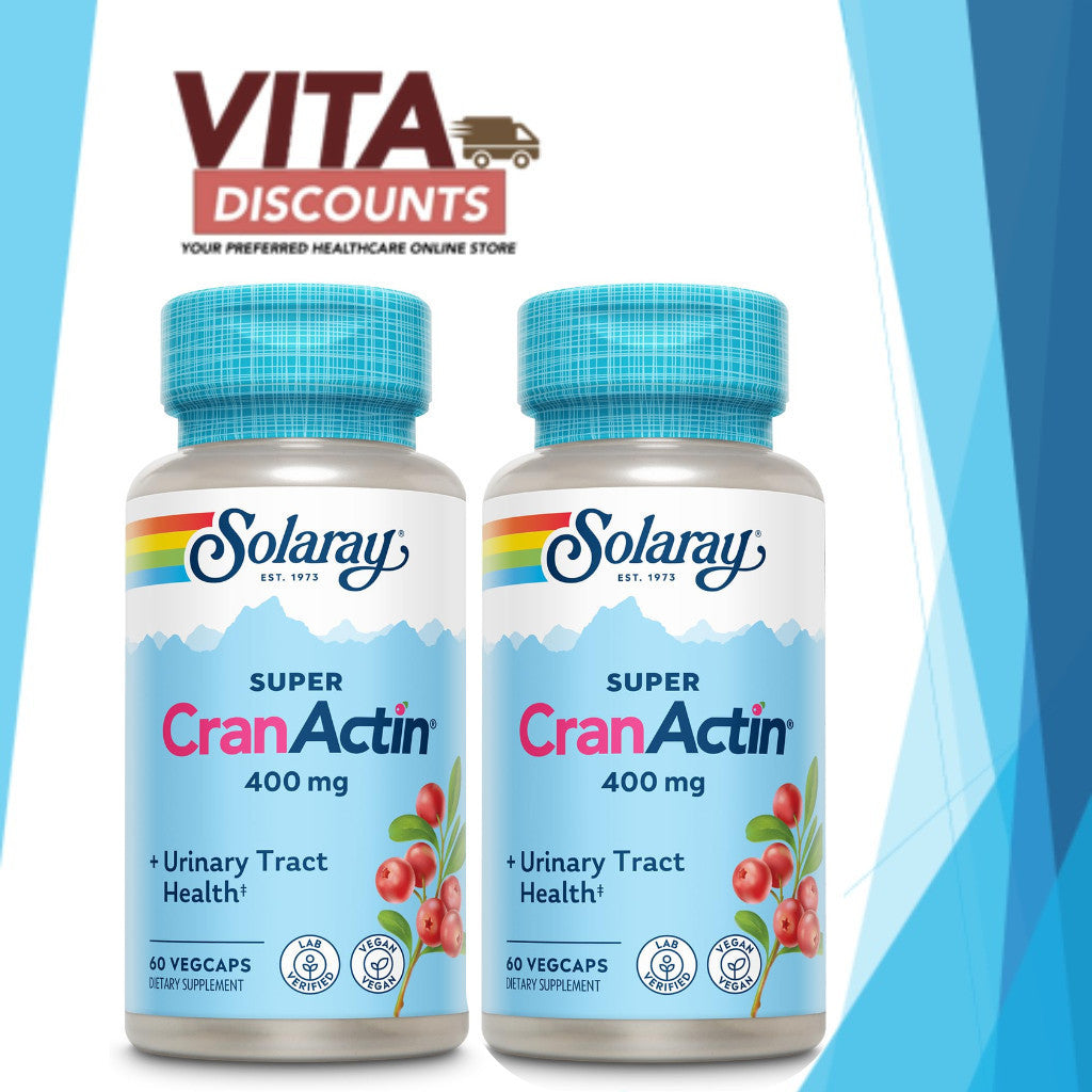 Solaray Cranactin 400mg Caps (60's x 2 Pack) [Exp 07/2027]
