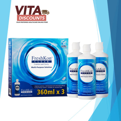 Hpmc Formula Freshkon Clear Multi-Purpose Solution (360ml x 3 Pack)