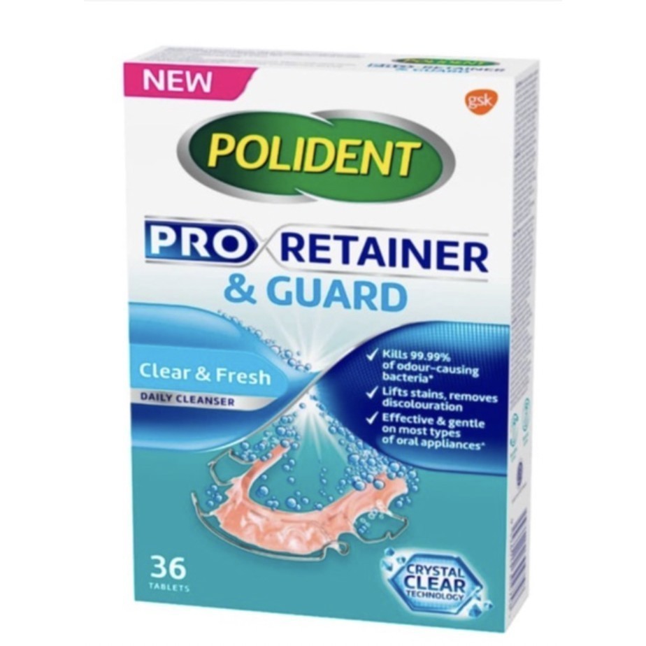Polident Pro Retainer & Guard Clear & Fresh Daily Cleanser Tabs (36's) [Exp 03/2027]
