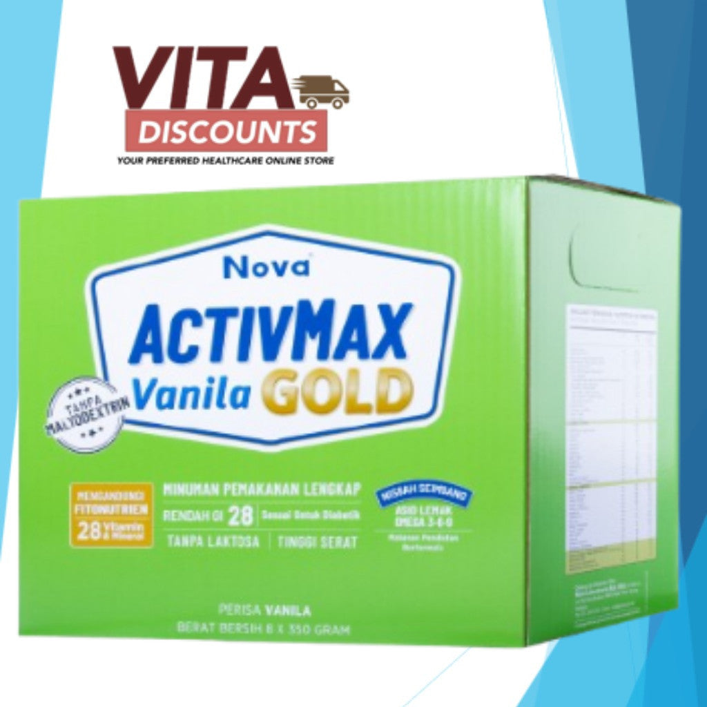 Nova Activmax Gold Powder Vanilla (350g) Pack-Of-8 [Exp 03/2027]  [Extra 1 Gift]