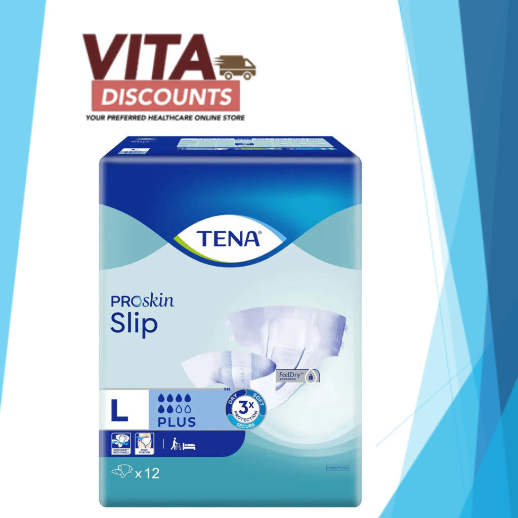 Tena Slip Plus Adult Diapers Size L (1 Pack x 12's)