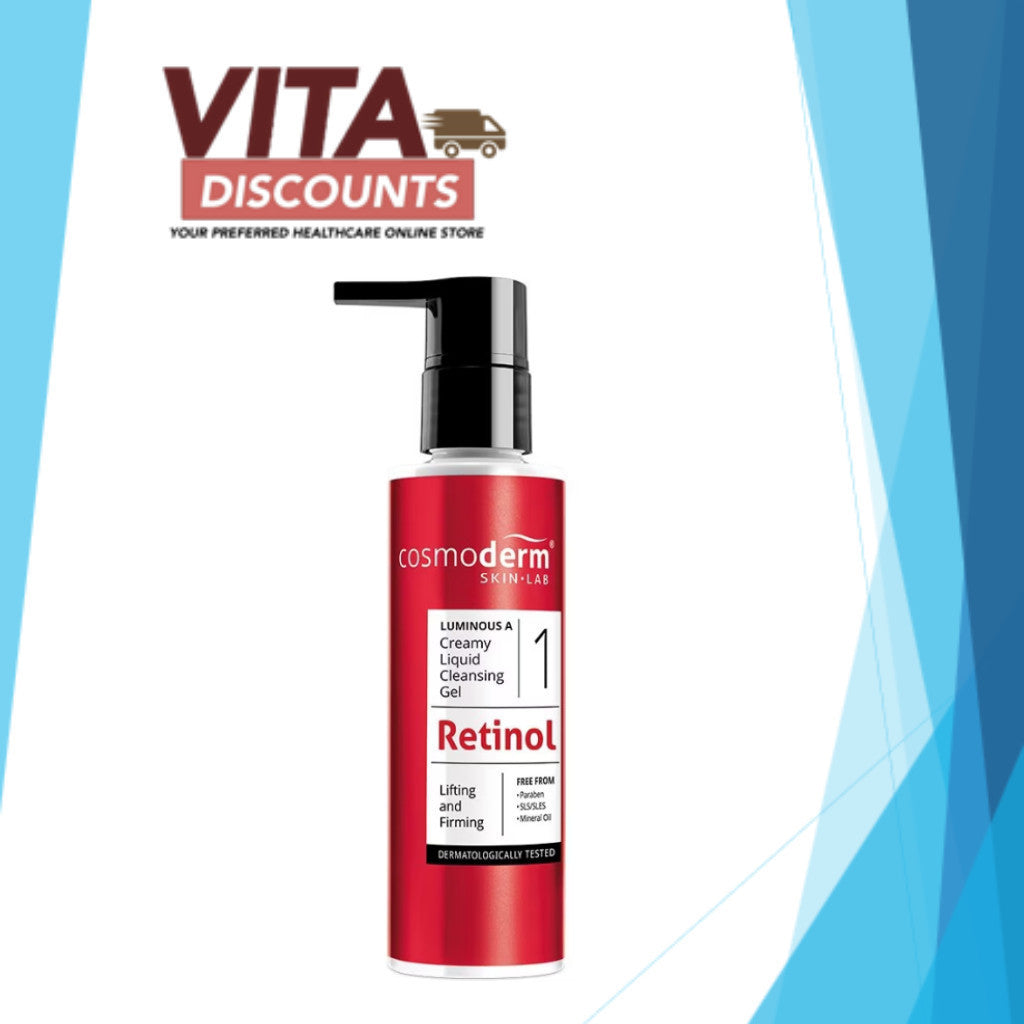 Cosmoderm 1 Retinol Luminous A Creamy Liquid Cleansing Gel (120ml) [Exp 02/2027]