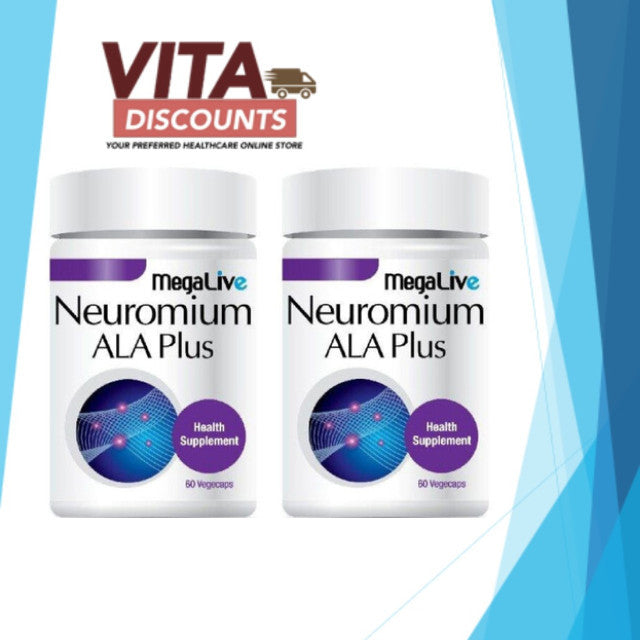 Megalive Neuromium Ala Plus Forte Vcaps (60's) Pack-Of-2 [Exp 11/2027]  [Extra 2 Gift]