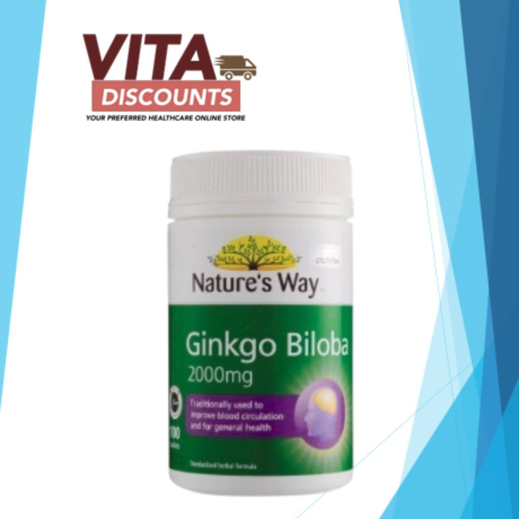 Nature's Way Ginkgo Biloba 2000mg Tabs (100's x 1/2 Pack) [Exp 07/2028]