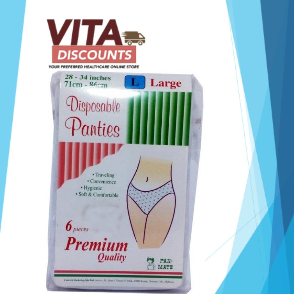 Pan-Mate Disposable Briefs/Panties - Size M/L/XL/XXL (6's)
