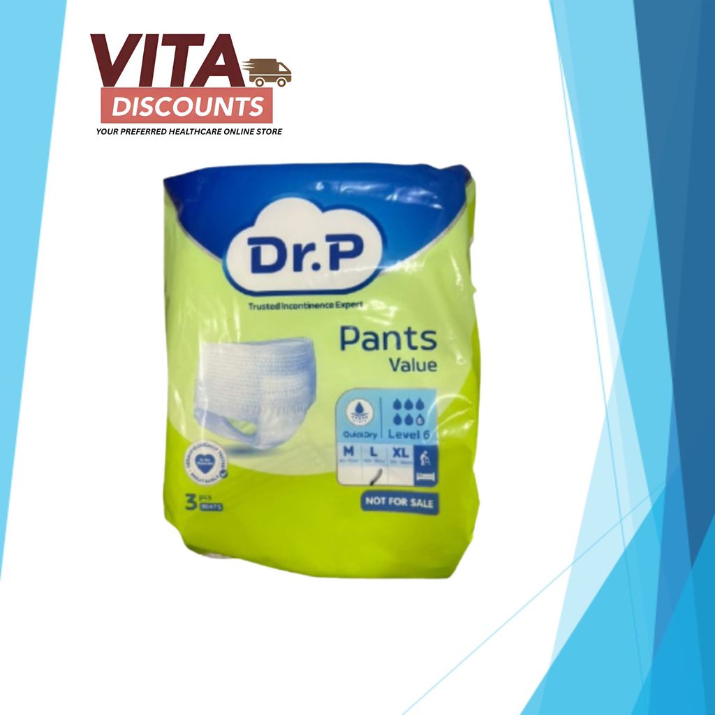 Dr.P Pants Value Adult Diapers Size L Sample Pack (3's)