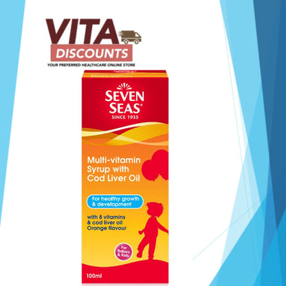 Seven Seas Multi-Vitamin Syrup With Cod Liver Oil Small Bottle (100ml)