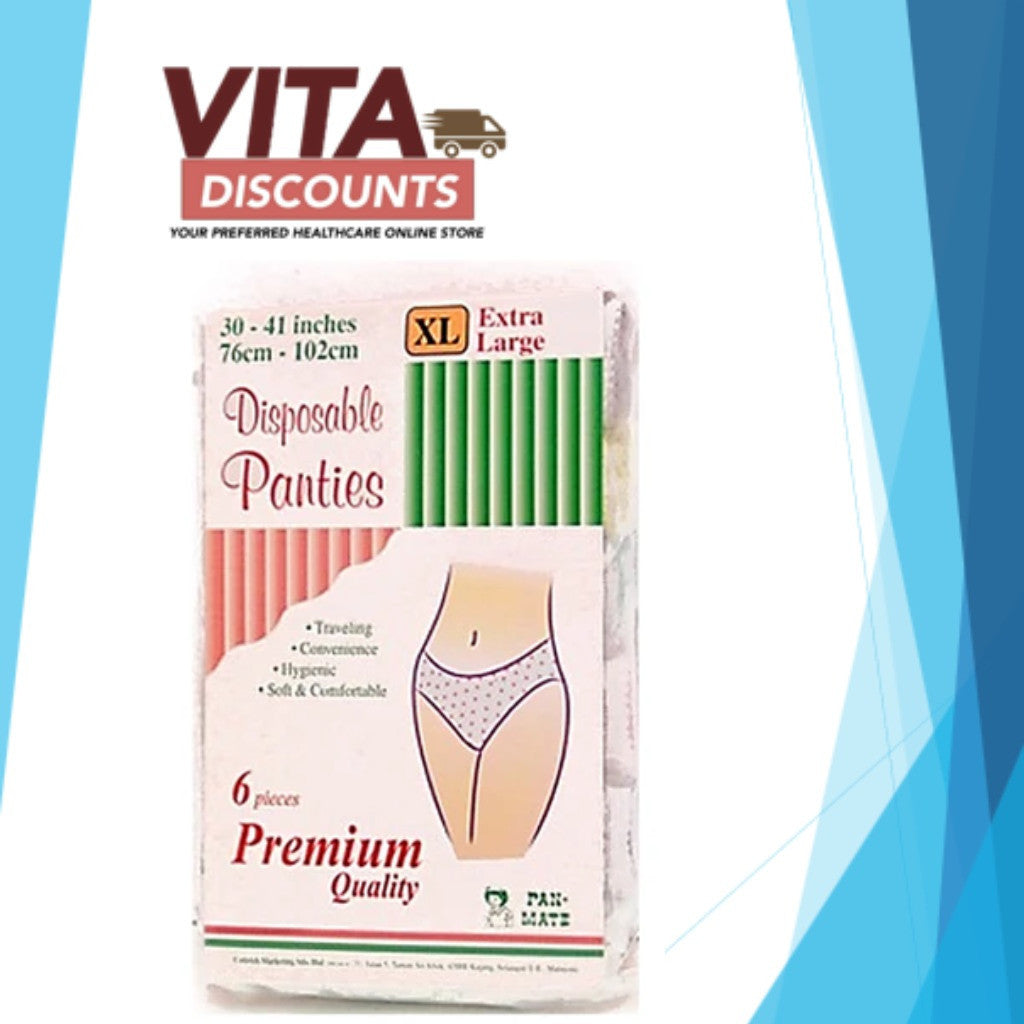 Pan-Mate Disposable Briefs/Panties - Size M/L/XL/XXL (6's)