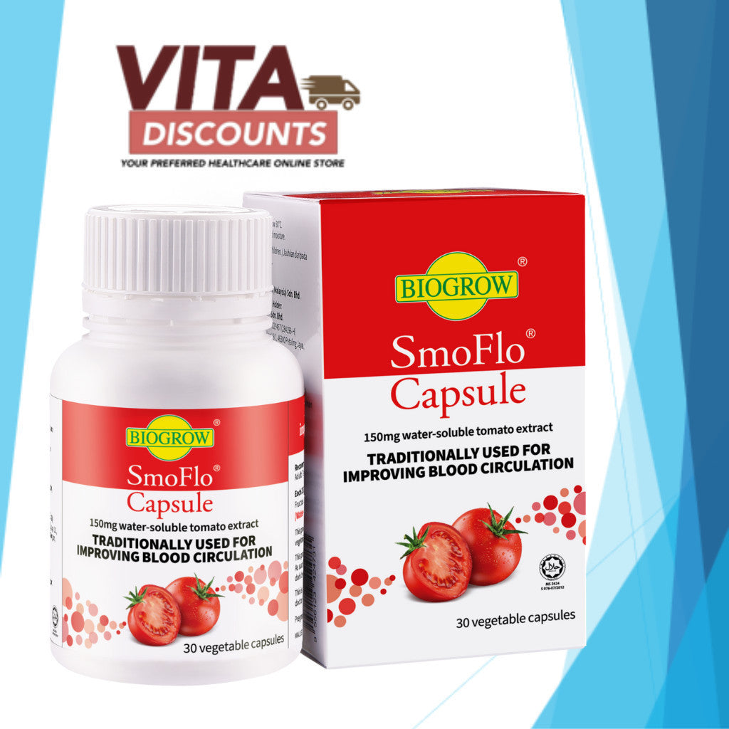 Biogrow Smoflo Capsule 150mg Vcaps (30's) [Exp 01/2027]