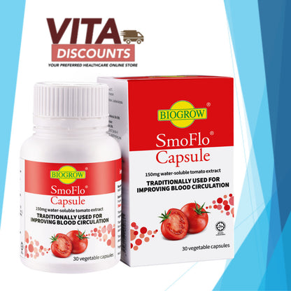 Biogrow Smoflo Capsule 150mg Vcaps (30's) [Exp 01/2027]