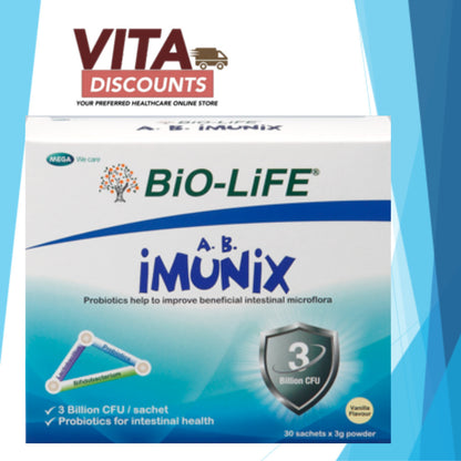 Bio-Life A.B. Imunix Probiotics 3B Cfu Sacs (3g x 30's) [Exp 03/2027]