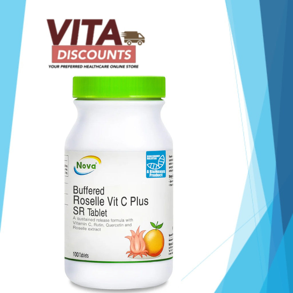 Nova Buffered Roselle Vit C+Sr Tabs (100's) [Exp 12/2027]  [Extra 1 Gift]