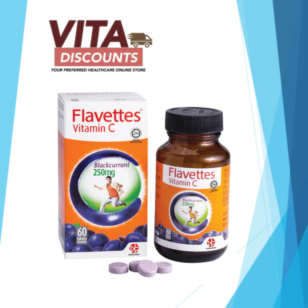 Flavettes Vitamin C 250mg Ctabs Blackcurrant (60's/100's)
