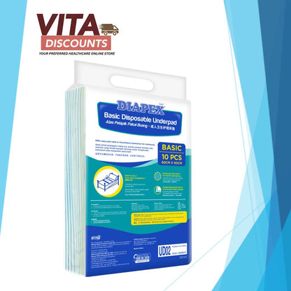Diapex Basic Disposable Underpad (60 x 90cm x 10's)