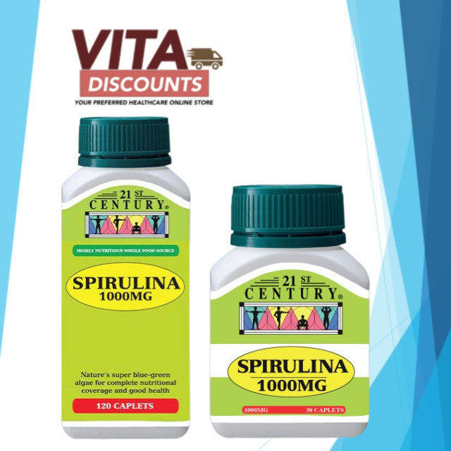 21St Century Spirulina 1000mg Caplets (30's/120's) [Exp 06/2027]