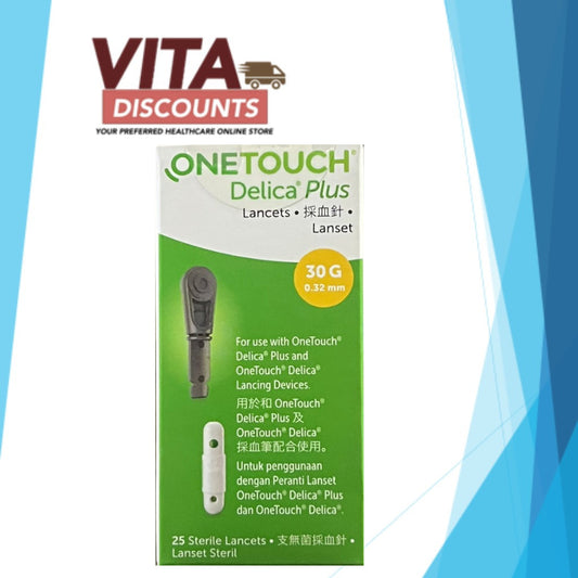 One Touch Delica Plus Lancets Small Pack (30g x 0.32mm x 25's) [Exp 08/2027]