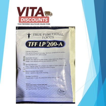 True Functional Food Tff Lp 200-A Cuppuccino Flavour Powder Sacs (1 Pack x 33g)