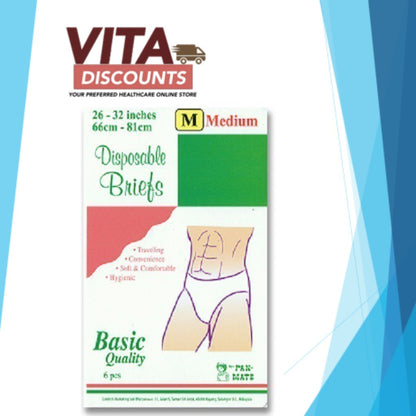 Pan-Mate Disposable Briefs/Panties - Size M/L/XL/XXL (6's)