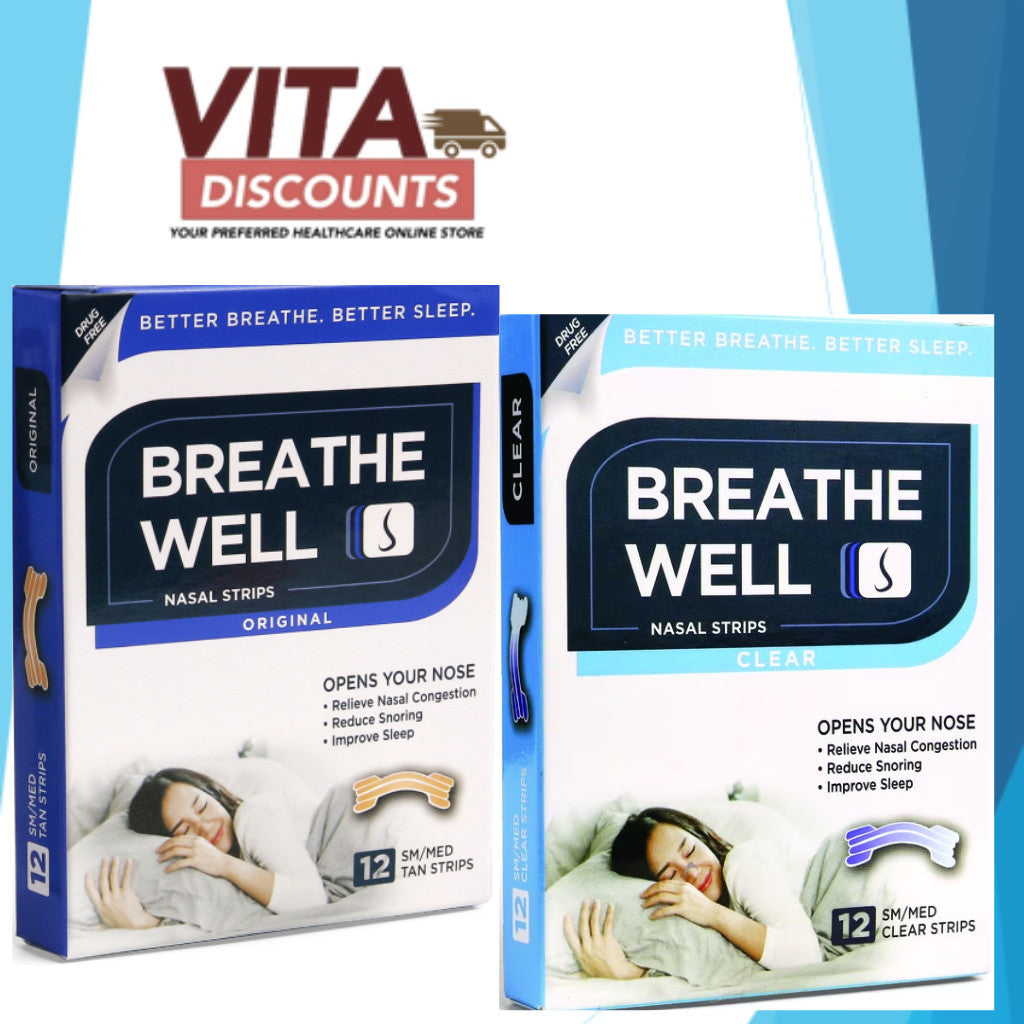 Breathe Well Nasal Strips - Original/Clear (12's) [Exp 02/2028]