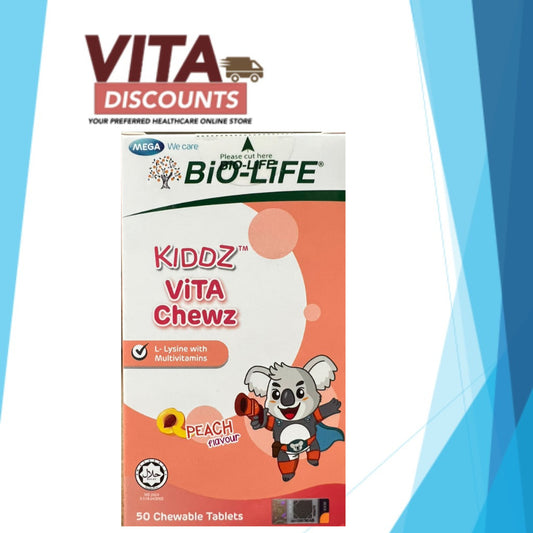 Bio-Life Kiddz Vita Chewz Ctabs Peach (50's) [Exp 03/2027]