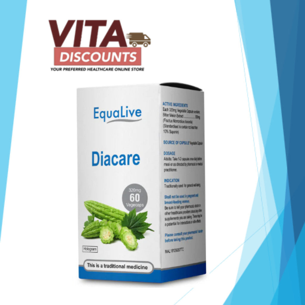 Equalive Diacare 320mg Vcaps (60's) [Exp 03/2027]  [Extra 2 Gift]
