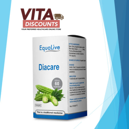Equalive Diacare 320mg Vcaps (60's) [Exp 03/2027]  [Extra 2 Gift]