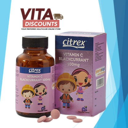 Citrex Vitamin C 100mg Ctabs Blackcurrant For Kids (90's x 1/2/3 Pack)