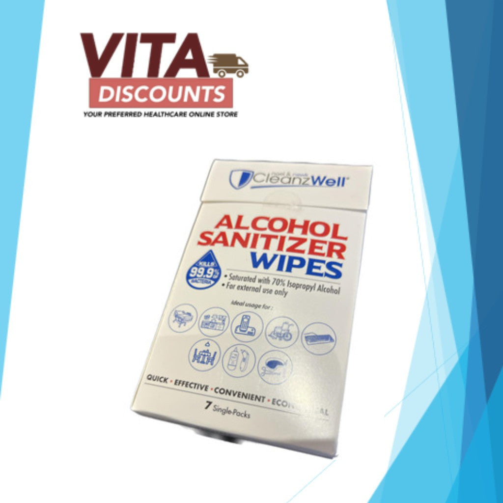 Cleanzwell Alcohol Sanitizer Wipes (7's)