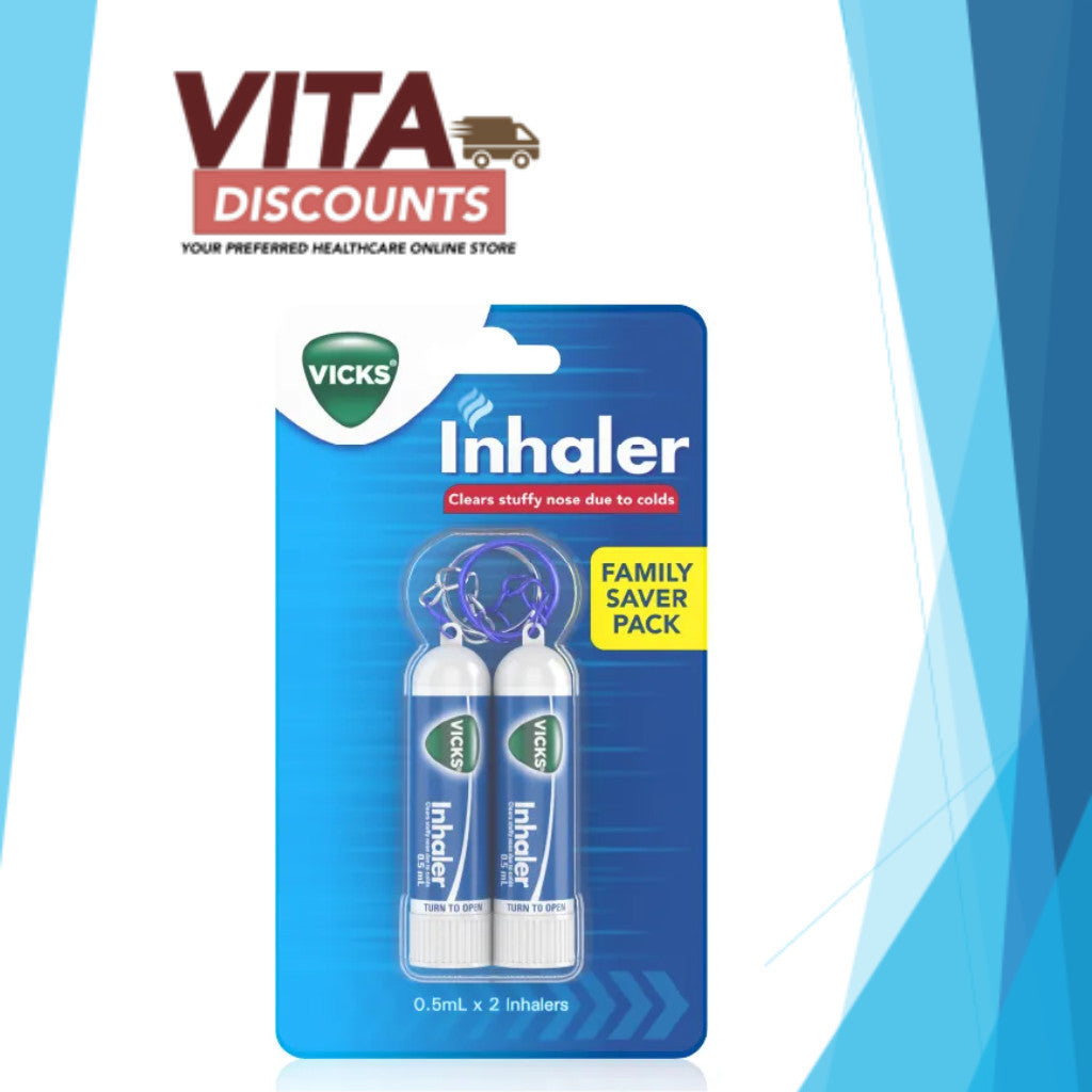 Vicks Inhaler With Keychain (0.5ml x 2 Pack) [Exp 04/2027]
