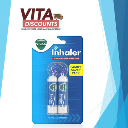 Vicks Inhaler With Keychain (0.5ml x 2 Pack) [Exp 04/2027]
