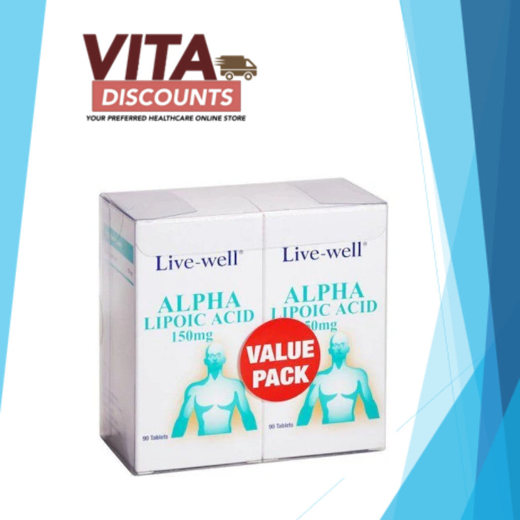 Live-Well Alpha Lipoic Acid 150mg Tabs (50's x 2 Pack) [Exp 04/2028]