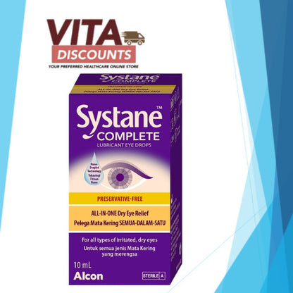 Systane Complete Multi Dose Preservative-Free Eye Drops (10ml) [Exp 10/2027]  [Preservative-Free Type]