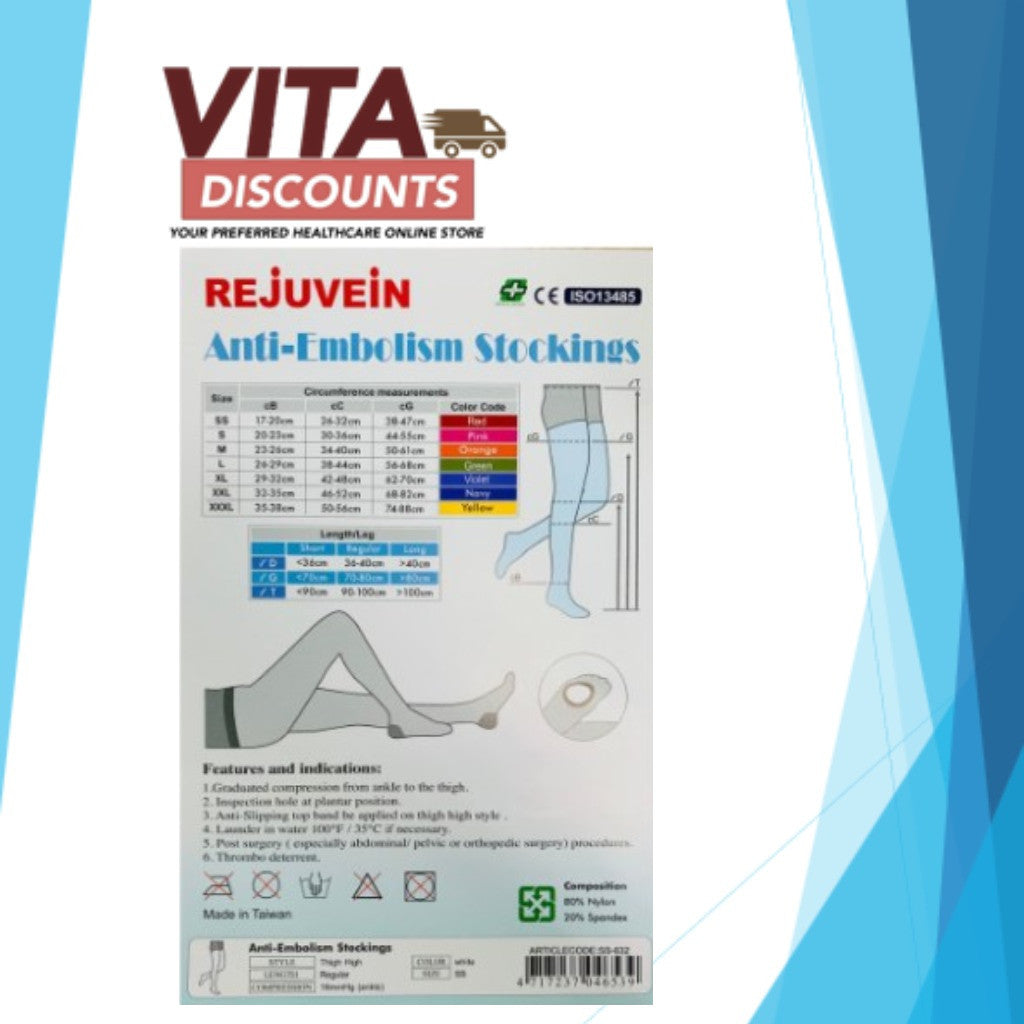 Rejuvein Anti-Embolism Stockings - SS/S/M/L/XL/XXL/XXXL