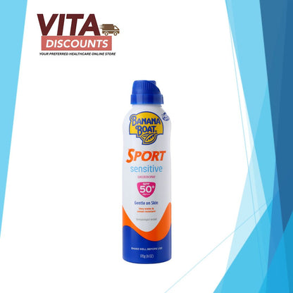 Banana Boat Sport Sensitive Sunscreen Spray Spf50 (170g) [Exp 03/2027]