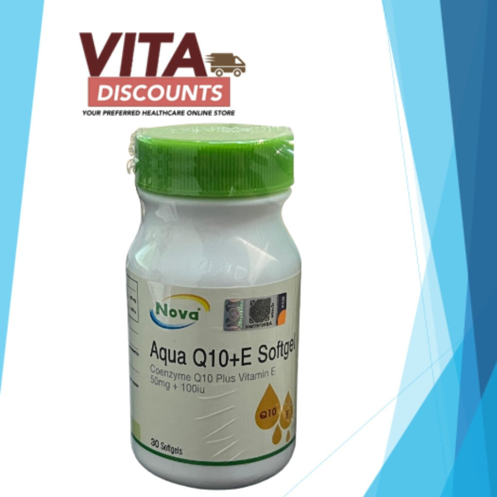 Nova Aqua Q10+E 50mg/100Iu Caps (30's) [Exp 02/2028]  [Extra 1 Gift]